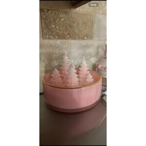 Viral Sincerely Jules Pastel Scented Pink Sparkling Frost Christmas Tree Candle